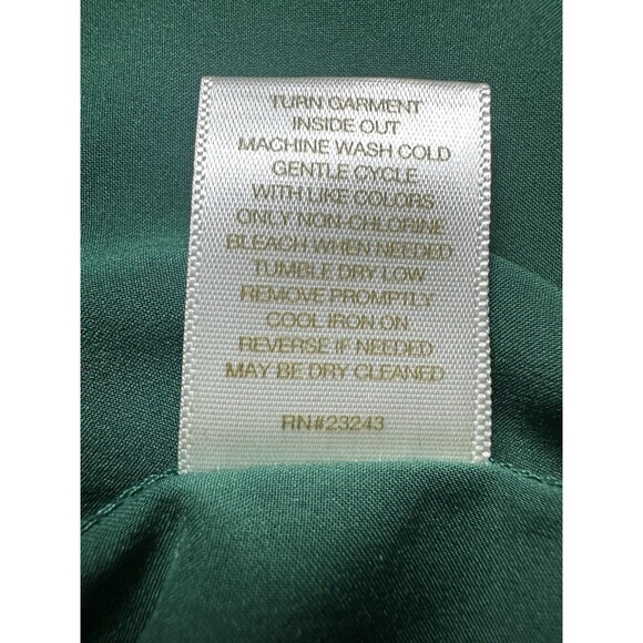 New York & Co‎ Eva Mendes Green Floral 3/4 Sheer Sleeve Dress Women's MEDIUM - Picture 9 of 12